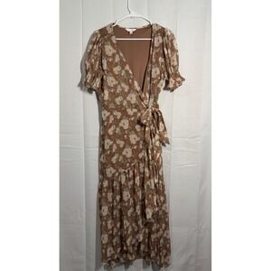 LC Lauren Conrad Brown Floral Maxi Dress